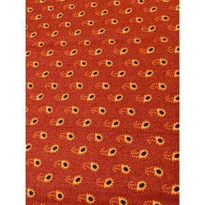 Jo Morton Andover Fabric Sunflower Print Rust Cotton 10"x36" Quilting & Crafting